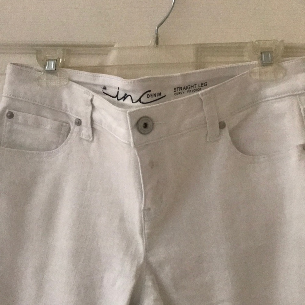 Inc (Macy brand) white straight leg jeans